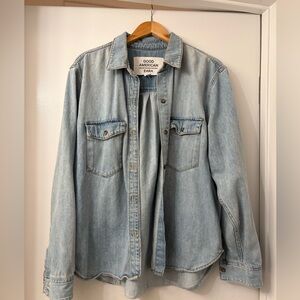 Zara Good American Classic Blue Denim Jacket
